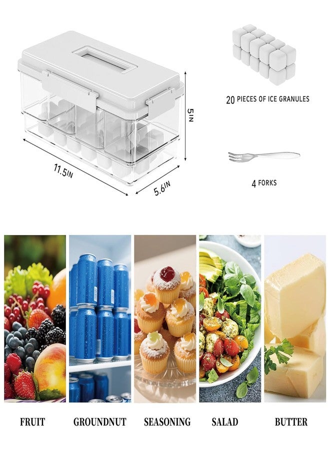 MANO 2pack Chilled Condiment Caddy with Lid Iced Snackle Box Container for Fruit Veggie Serving Tray with Handle Divided Garnish Tray Server Outdoor Camping Picnic Fridge Storage white - Image 5