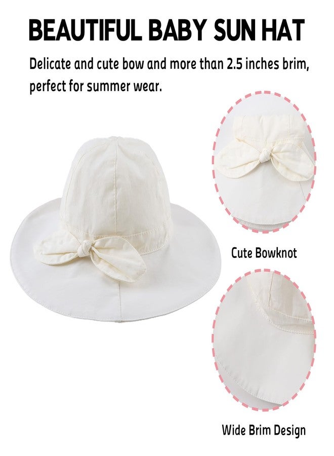 OMUKY Baby Sun Hat Toddler Bucket Hats UPF 50+ Sun Protection Summer Beach Hats Infant Wide Brim Hat(Beige,46cm) - Image 2