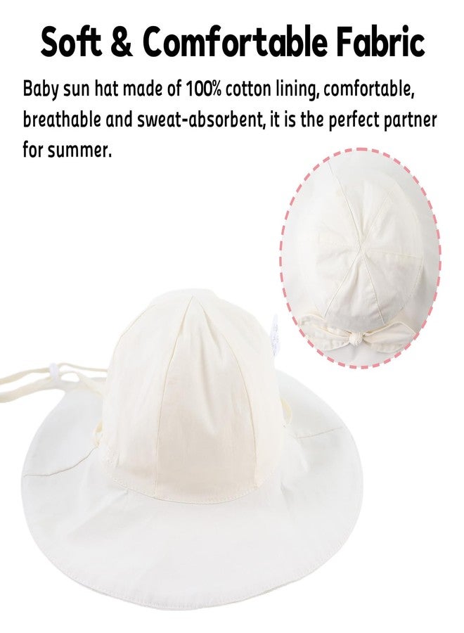 OMUKY Baby Sun Hat Toddler Bucket Hats UPF 50+ Sun Protection Summer Beach Hats Infant Wide Brim Hat(Beige,46cm) - Image 4