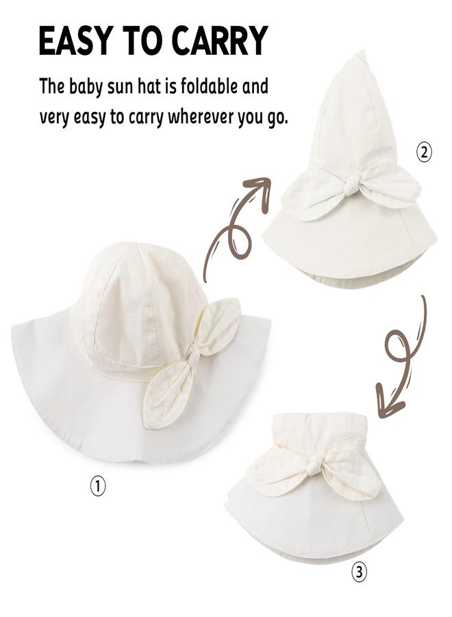 OMUKY Baby Sun Hat Toddler Bucket Hats UPF 50+ Sun Protection Summer Beach Hats Infant Wide Brim Hat(Beige,46cm) - Image 5