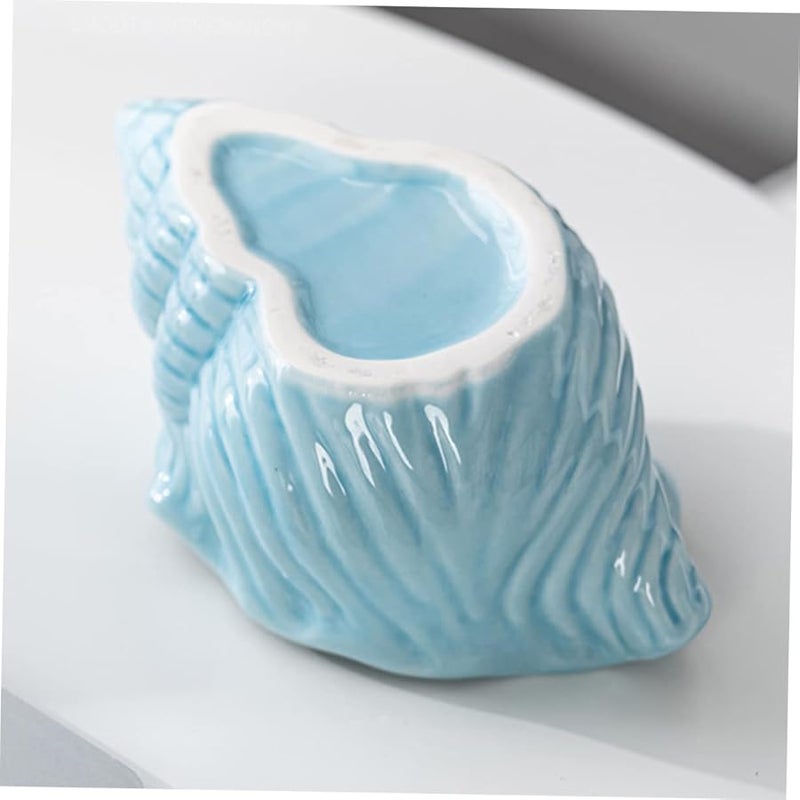 مطفأة سجائر كبيرة من السيراميك على شكل صدفة، سطح أملس، حامل رماد لتزيين المنزل أو المكتب أو البار أو سطح المكتب - Image 5