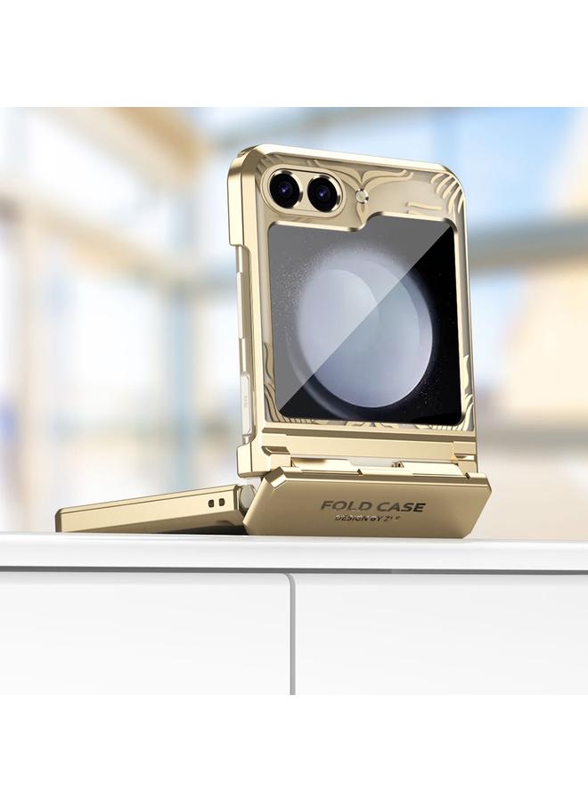 اس-توب جراب لهاتف Samsung Galaxy Z Flip5 بتصميم أجنحة الملاك مطلي كهربائيًا ومُتجمدًا - Image 5