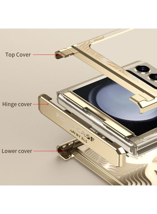 اس-توب جراب لهاتف Samsung Galaxy Z Flip5 بتصميم أجنحة الملاك مطلي كهربائيًا ومُتجمدًا - Image 3