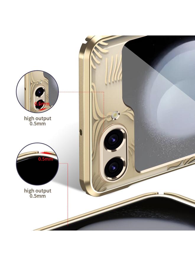 اس-توب جراب لهاتف Samsung Galaxy Z Flip5 بتصميم أجنحة الملاك مطلي كهربائيًا ومُتجمدًا - Image 4