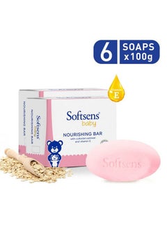 Softsens Baby Nourishing Soap Bar Enriched With Colloidal Oatmeal Shea Butter & Vitamin E I Dermatologically Tested & Paraben Free For Baby Skin Pack Of 6 (100 Gms X 6)  - Image 3