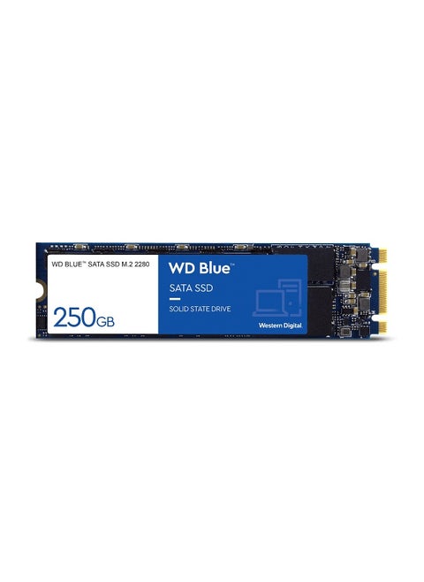 Western Digital 250GB WD Blue 3D NAND Internal PC SSD - SATA III 6 Gb/s, M.2 2280, Up to 550 MB/s - WDS250G2B0B