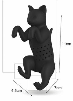 KASTWAVE Cat Tea Infuser, Tea Infuser, Silicone Tea Strainer, Tea Filter,Tea Ball,   Cat Shape, Tea Filter, Reusable Cartoon Tea Strainer, 100% BPA (Grey and Black) Pack of 2  - Image 5