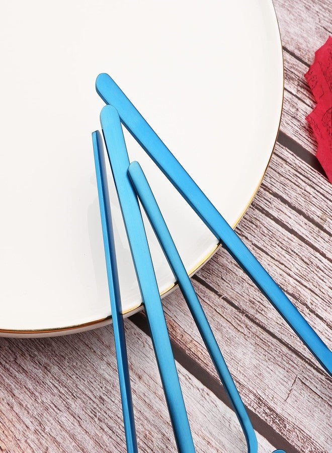 JASHII Silverware Set Satin Finish 24-Piece Stainless Steel Flatware Set Kitchen Utensil Set Service for 6 Tableware Cutlery Set Dishwasher Safe (Matte Blue) - Image 4