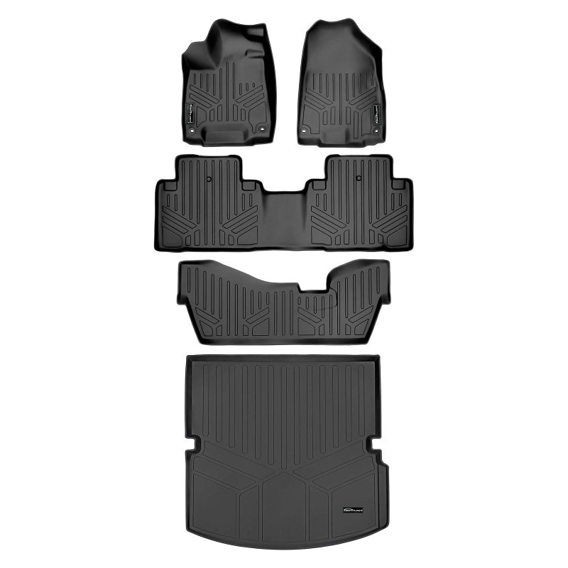 SMARTLINER Floor Mats and Cargo Liner Behind 2nd Row Set Compatible with 20142020 Acura MDX