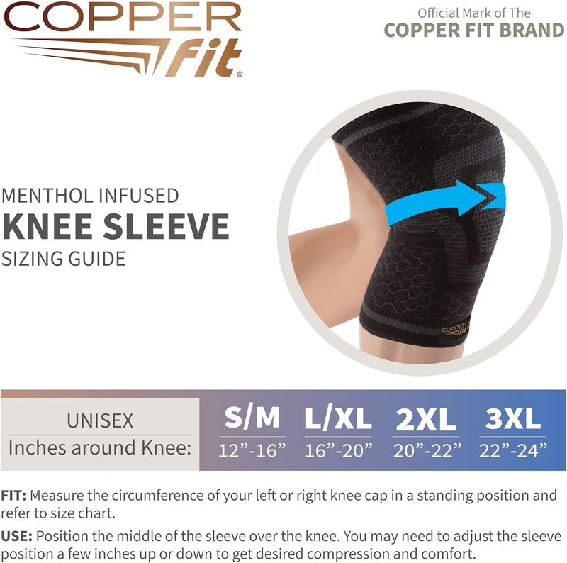 COPPER FIT ICE Knee Compression Sleeve for Pain Relief and Support - Image 4