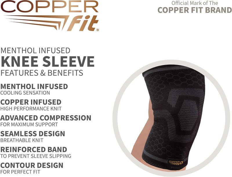 COPPER FIT ICE Knee Compression Sleeve for Pain Relief and Support - Image 3