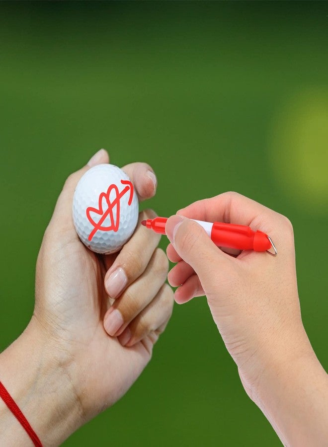 Welecom 50 Pcs Mini Permanent Markers with Cap Clips Golf Ball Marker Pen Dry Erase Markers with Triangle Hook Golf Keychain Clips for Badge Colorful Ink Pens for Office School Outdoor Activities,Fine Point - Image 3
