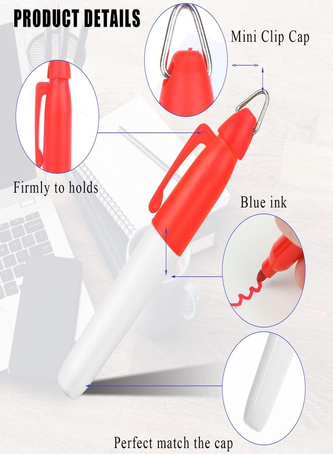 Welecom 50 Pcs Mini Permanent Markers with Cap Clips Golf Ball Marker Pen Dry Erase Markers with Triangle Hook Golf Keychain Clips for Badge Colorful Ink Pens for Office School Outdoor Activities,Fine Point - Image 4