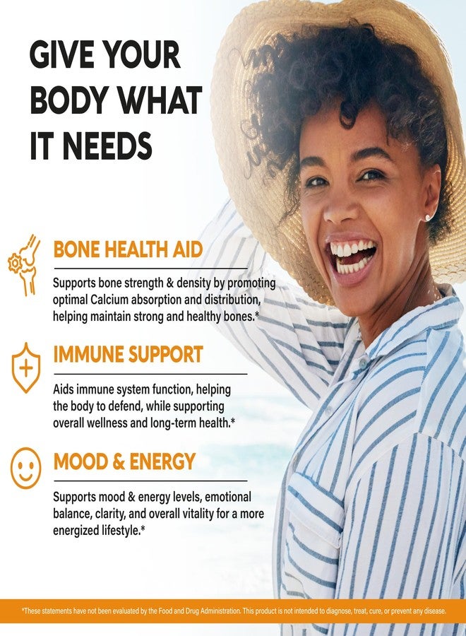 NUTRAHARMONY Vitamin D3 K2 - Vitamin D3 10000 iu & K2 as MK-7 120 mcg - Immune & Mood Support, for Bone & Teeth Health - with Magnesium, Zinc & Vitamin C & B12 - Highly Bioavailable - Made in USA, 120 Capsules - Image 2