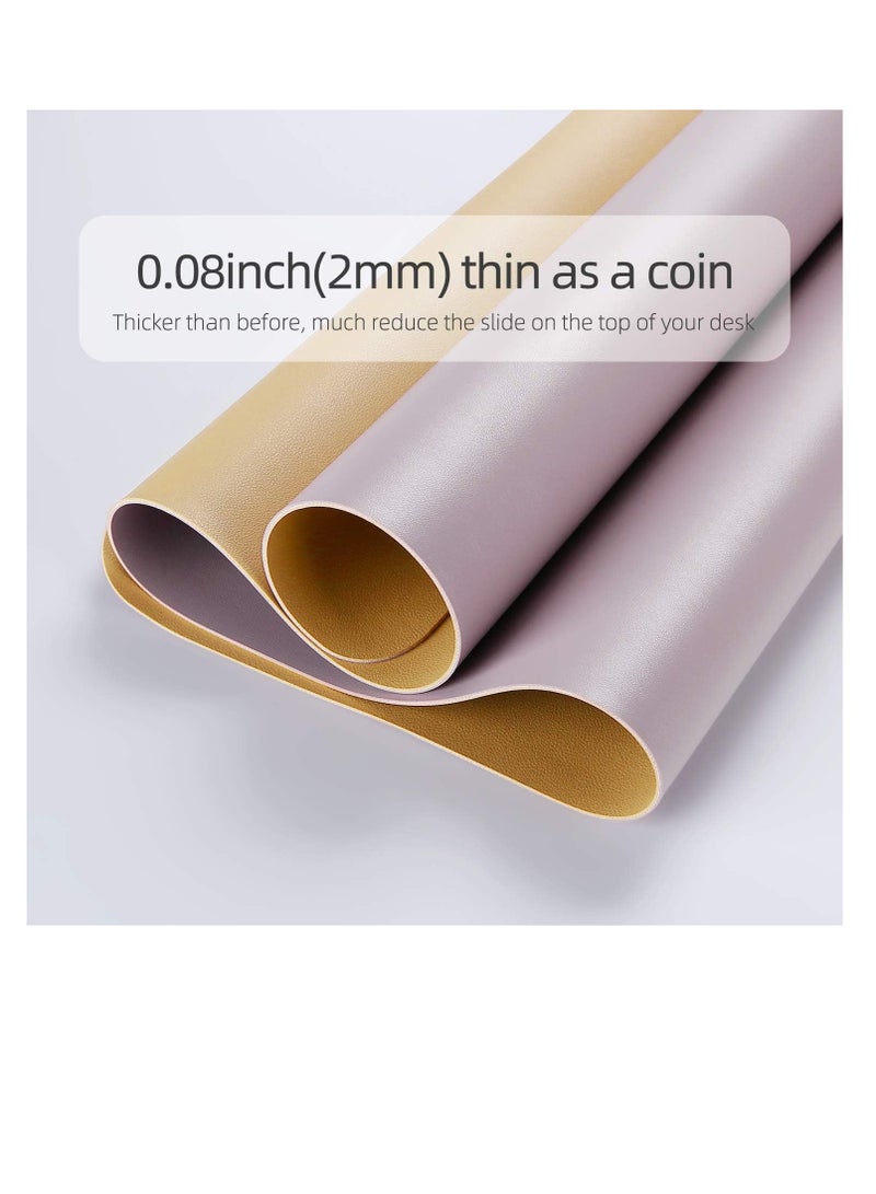 COOL BABY Multifunctional Office Desk Pad, Ultra Thin Waterproof PU Leather Mouse Pad, Dual Use Desk Writing Mat for Office/Home(80 * 40 CM，Gold + Pink) - Image 5