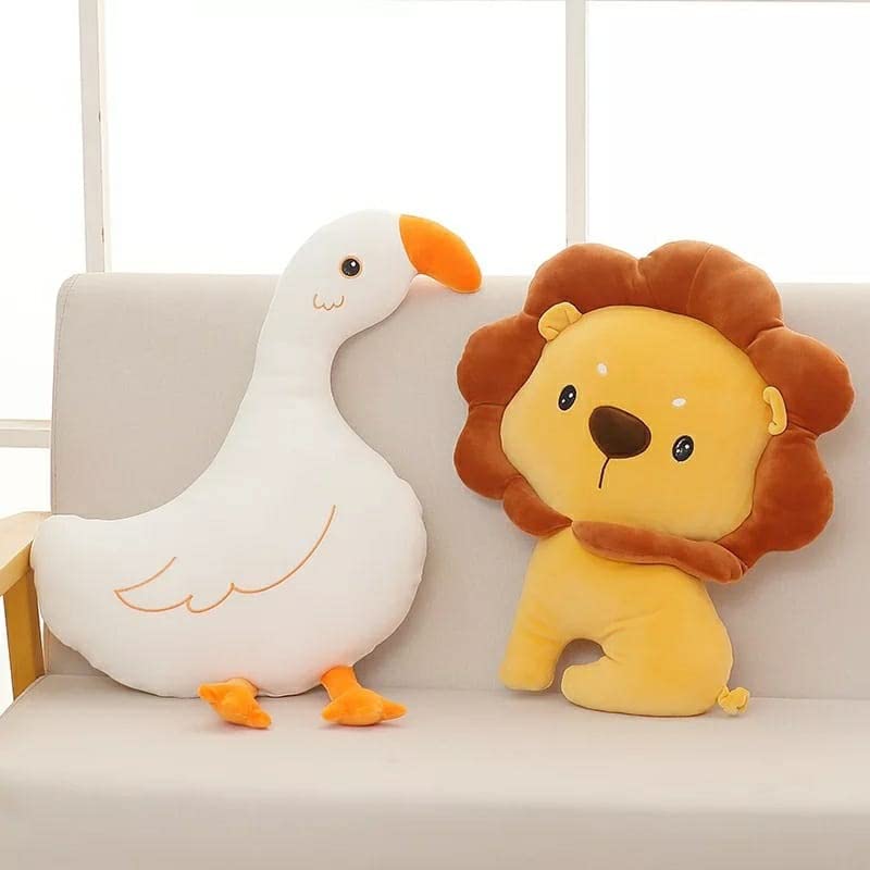 Peach Cuddle Cute Animal Shaped Lion Cushion for Kids Room (45x45 cm) - Decorative Cot Pillow, Nursery Decor, Baby Furnishing - Image 2