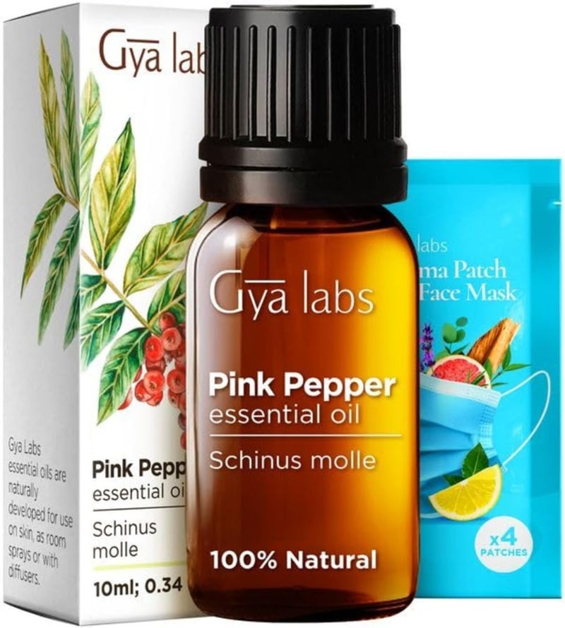 Gya Labs Pink Pepper Essential Oil for Skin - Pink Pepper Essential Oil Diffuser - Aromatherapy Oil Pepper Oil for Face,DIY,Candles & Massage - Crisp, Peppery & Spicy Scent - 100% Natural (0.34 Fl Oz) - Image 1