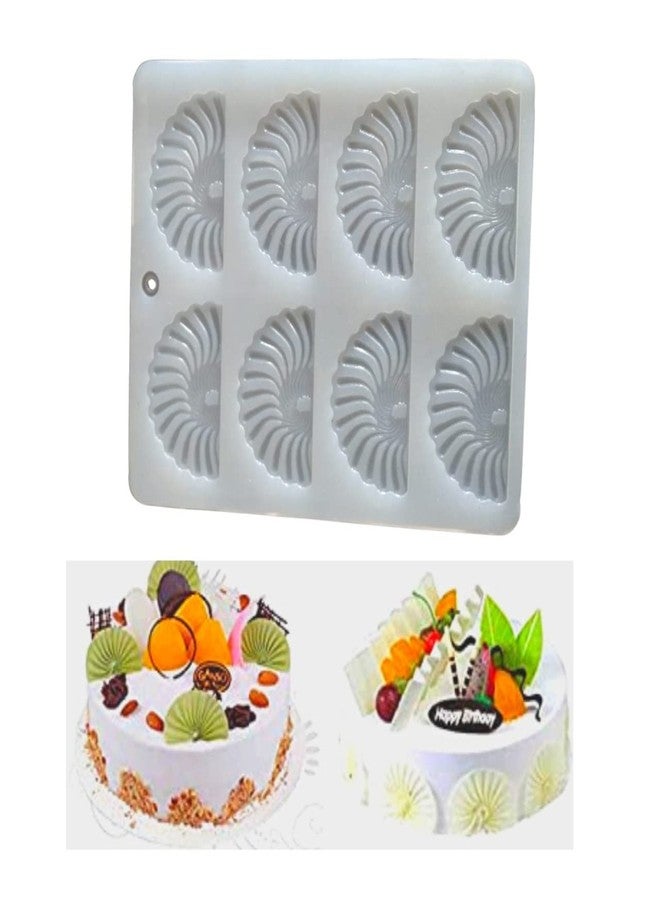 MoldBerry Silicone Fan Shape Garnishing Mould for Cake Decoration Chocolate Garnishing Mould, Flexible Reusable Mould, Safe - Image 2