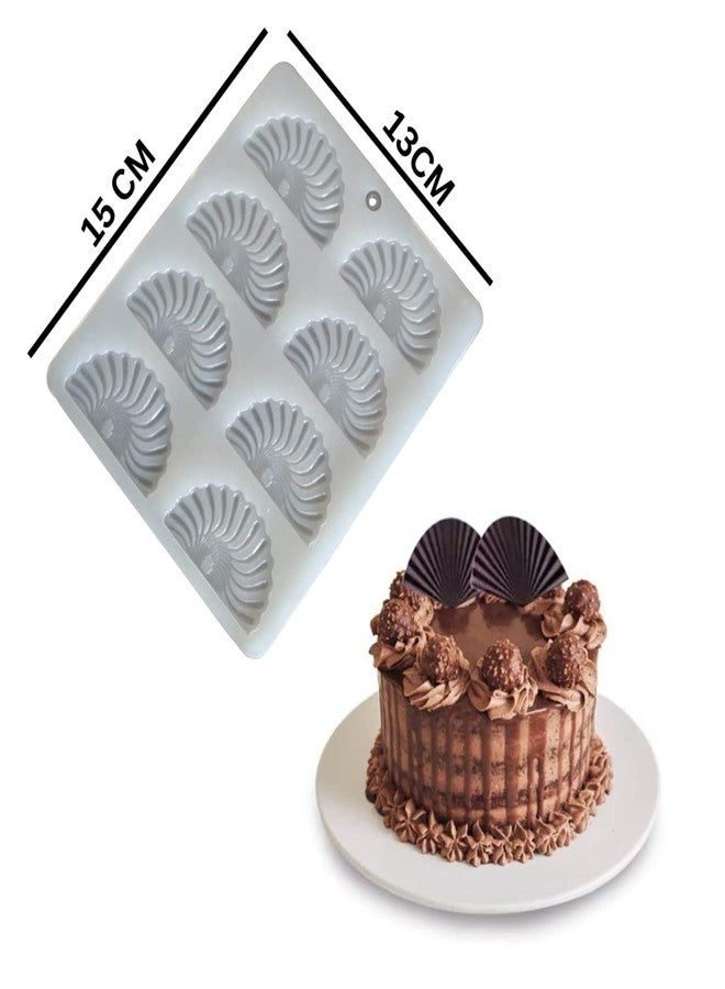 MoldBerry Silicone Fan Shape Garnishing Mould for Cake Decoration Chocolate Garnishing Mould, Flexible Reusable Mould, Safe - Image 5