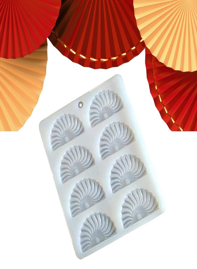 MoldBerry Silicone Fan Shape Garnishing Mould for Cake Decoration Chocolate Garnishing Mould, Flexible Reusable Mould, Safe - Image 1