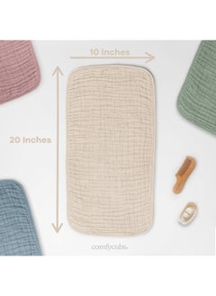 Comfy Cubs Comfy Cubs Muslin Burp Cloths Set Large 100% Cotton Hand Washcloths for Babies, Baby Essentials 6 Layers Extra Absorbent and Soft Boys & Girls Baby Rags for Newborn Registry  - Image 3