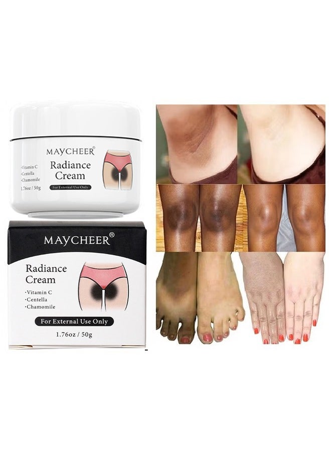 MAYCHEER - Radiance Cream -Vitamin C Centella Chamomile Dark Spot Corrector Cream - Underarm, Neck, Armpit, Knees, Elbows, Private Areas, Intimate Areas - Upgraded Formula, Instant Result 50g - Image 1