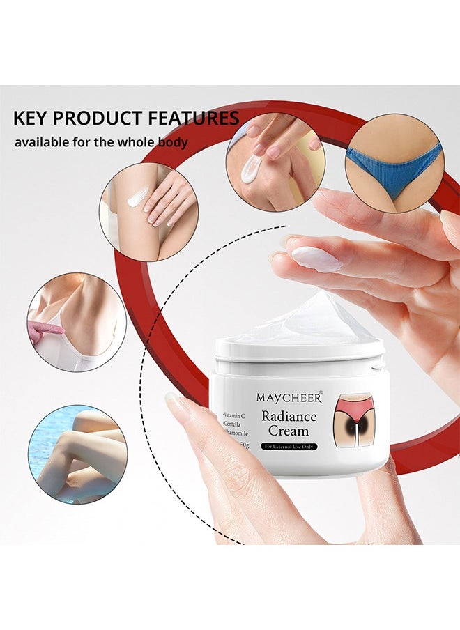 MAYCHEER - Radiance Cream -Vitamin C Centella Chamomile Dark Spot Corrector Cream - Underarm, Neck, Armpit, Knees, Elbows, Private Areas, Intimate Areas - Upgraded Formula, Instant Result 50g - Image 1
