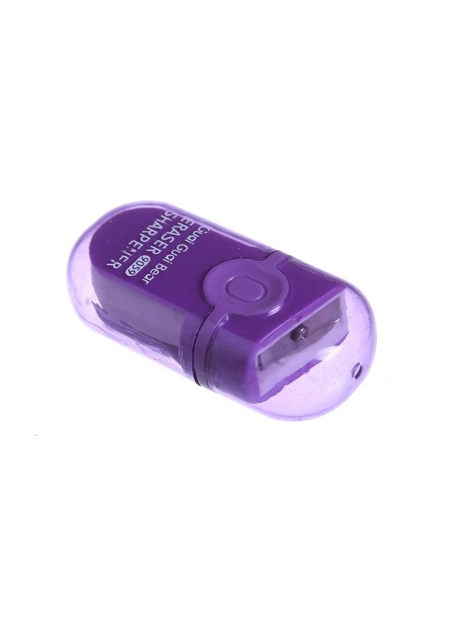 2-in-1 office tool (pen sharpener + eraser with two transparent covers to protect the sides)