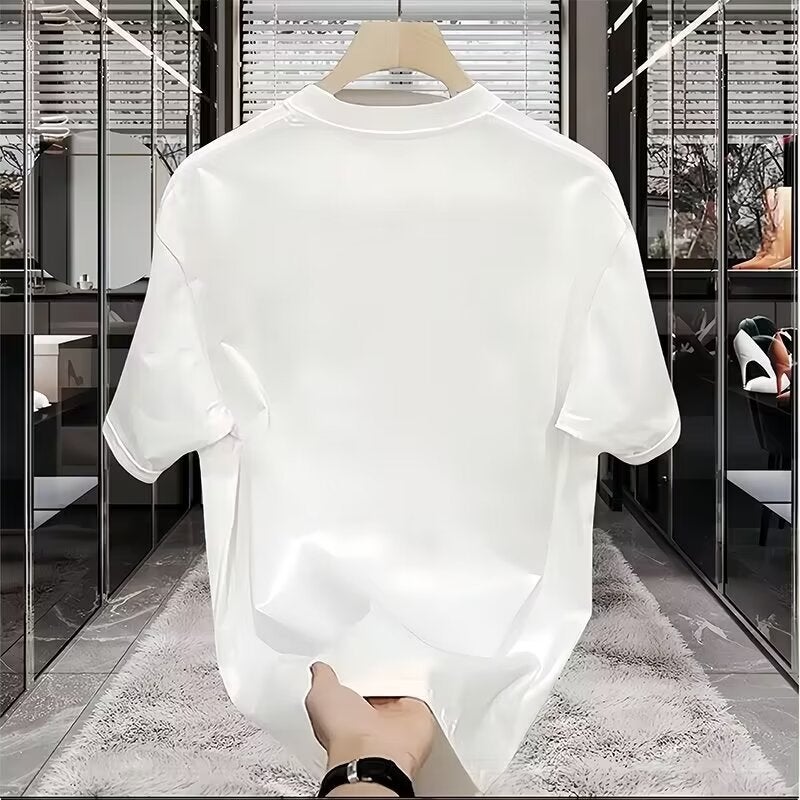American Retro Heavyweight Black Short-Sleeved T-Shirt Men'S Summer Trendy Brand Ins Handsome High Street Loose Cotton Half-Sleeved T-Shirt - Image 4
