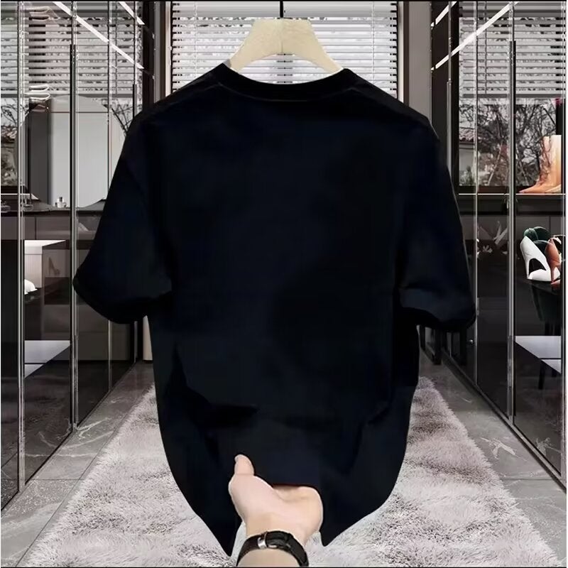 American Retro Heavyweight Black Short-Sleeved T-Shirt Men'S Summer Trendy Brand Ins Handsome High Street Loose Cotton Half-Sleeved T-Shirt - Image 5