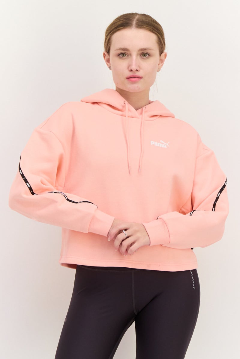 PUMA Women Sportswear Fit Long Sleeves Outdoor Crop Hoodie, Pink  - Image 1