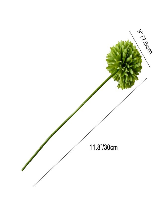 Mandy's Green Chrysanthemum - 12 Pcs Artificial Mums Flowers for Home Table Centerpiece, Spring & Summer Decor, UV-Resistant Silk Flowers for Porch, Patio and Wedding - Image 2