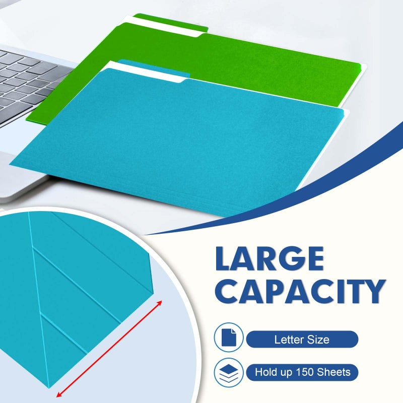 PANDRI File Folder, PANDRI 30 Pack Colored File Folder, 1/3 Cut Tabs, Letter Size, Assorted 6 Colors Filing Folder for Office School Business - Image 5