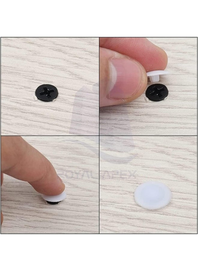 Royal Apex Self-Tapping Screw Cap Covers Fits 3.5-5Mm Shank For Decorating And Protecting Kitchen Cabinet Screws With Phillips Heads Pack Of 50 White  - Image 4