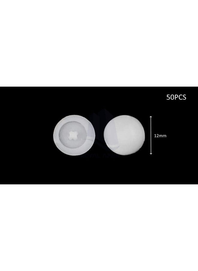 Royal Apex Self-Tapping Screw Cap Covers Fits 3.5-5Mm Shank For Decorating And Protecting Kitchen Cabinet Screws With Phillips Heads Pack Of 50 White  - Image 2