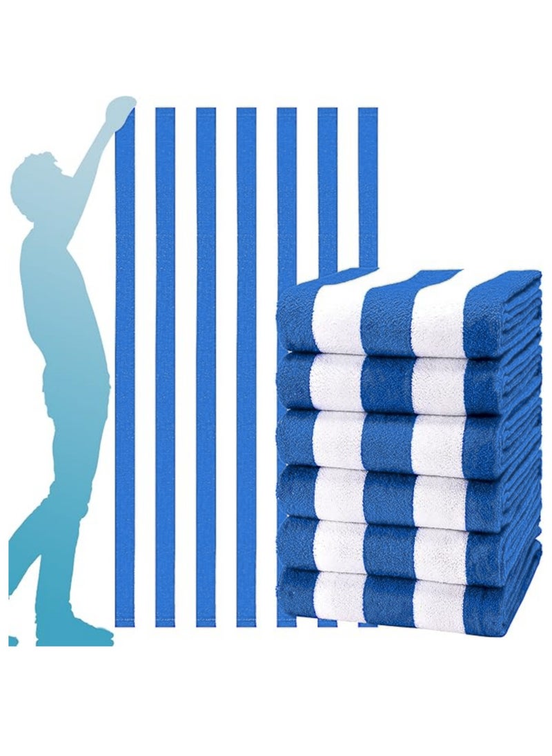 Rock Pow Mircofiber Beach Towel 35'' x 70'' Oversized Striped Lightweight Pool Towel  Big Cabana Swim Travel Towel for Adults Mens Women Navy Blue  - Image 3