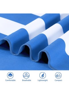 Rock Pow Mircofiber Beach Towel 35'' x 70'' Oversized Striped Lightweight Pool Towel  Big Cabana Swim Travel Towel for Adults Mens Women Navy Blue  - Image 5