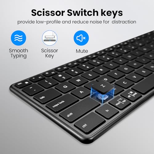 Bnnwa K925 Wireless Bluetooth Keyboard, Full Size with Number Pad, Quiet Typing, Multi-Device Connection for Windows/PC/Laptop/Phone - Image 5