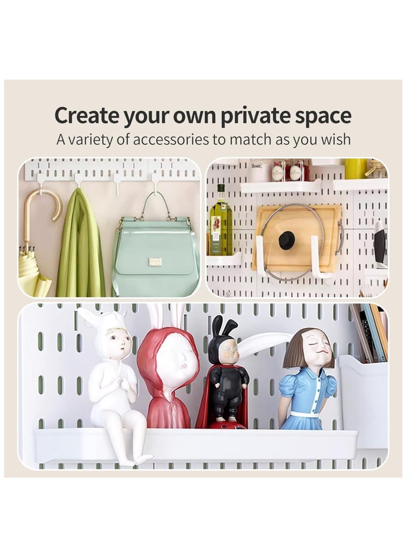 TOMSHOO Pegboard Wall Mount Display Pegboard Combination Kit for Living Room Gaming Room,Pegboard Hanging for Wall Organizer Pegboard Holder for Organizing (white)  - Image 3