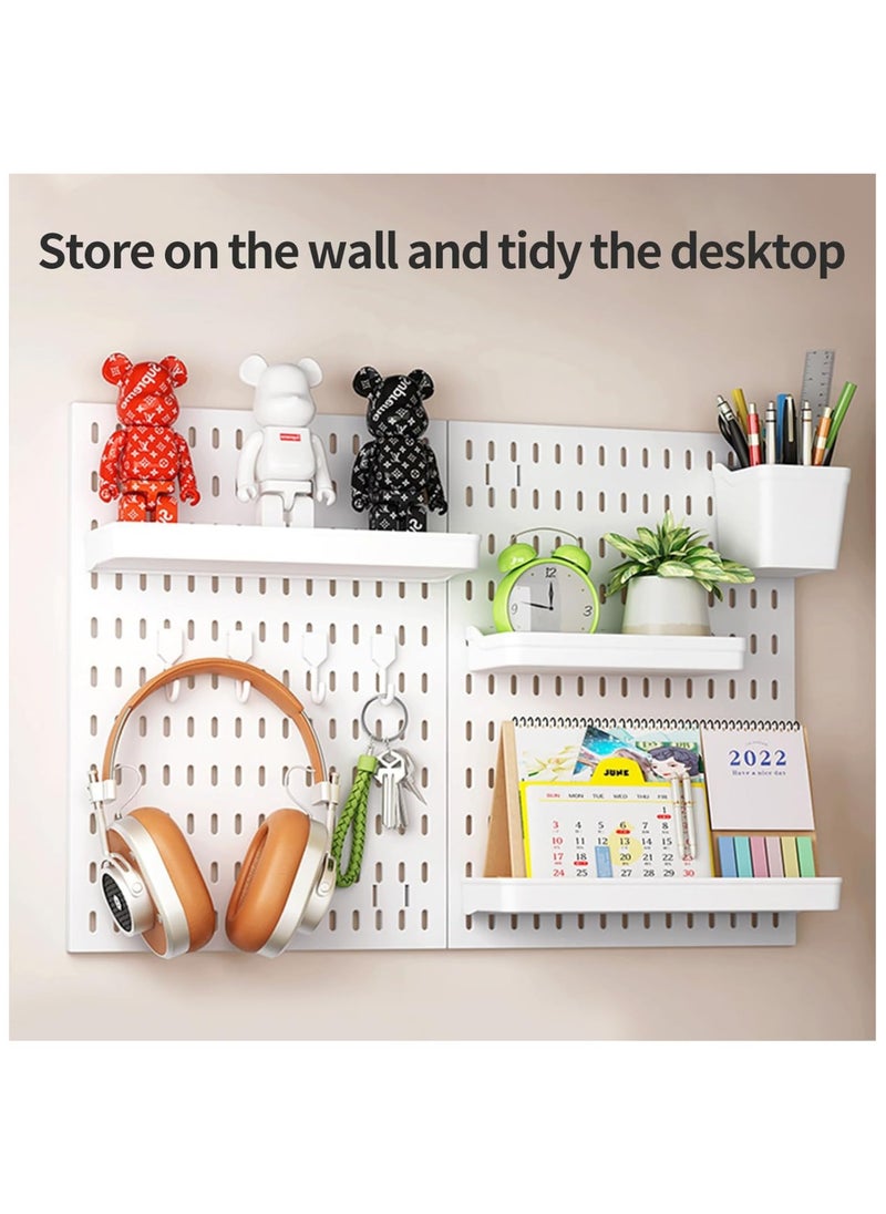 TOMSHOO Pegboard Wall Mount Display Pegboard Combination Kit for Living Room Gaming Room,Pegboard Hanging for Wall Organizer Pegboard Holder for Organizing (white)  - Image 2