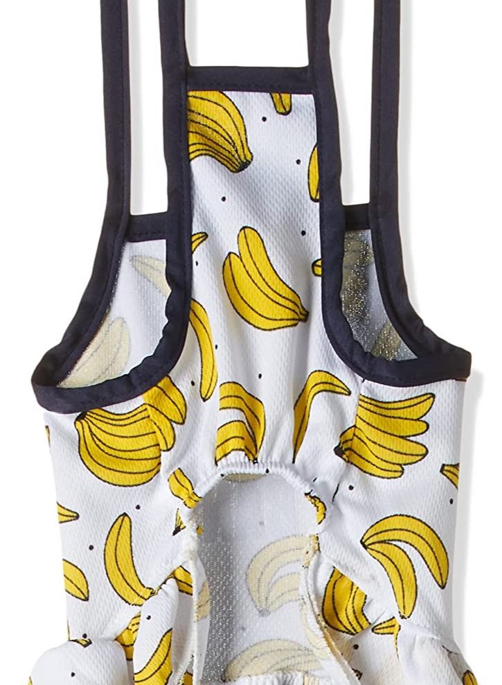 Ohana Spring Wear Collection Spaghetti Strings And Fruity Print Girly Frocks With Frills For Cats And Dogs - Banana Print Medium Size - Image 1