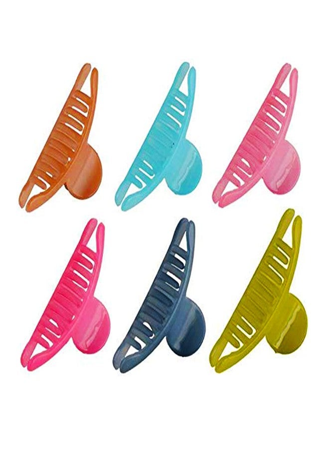 بيردوير مشابك شعر على شكل فراشة من بيردوير، متوسطة الحجم، متعددة الألوان، مصنوعة من مادة الأكريليك المستوردة، مزينة بأحجار، للنساء (عبوة من 6 قطع) | مشابك شعر (متعددة الألوان). - Image 1