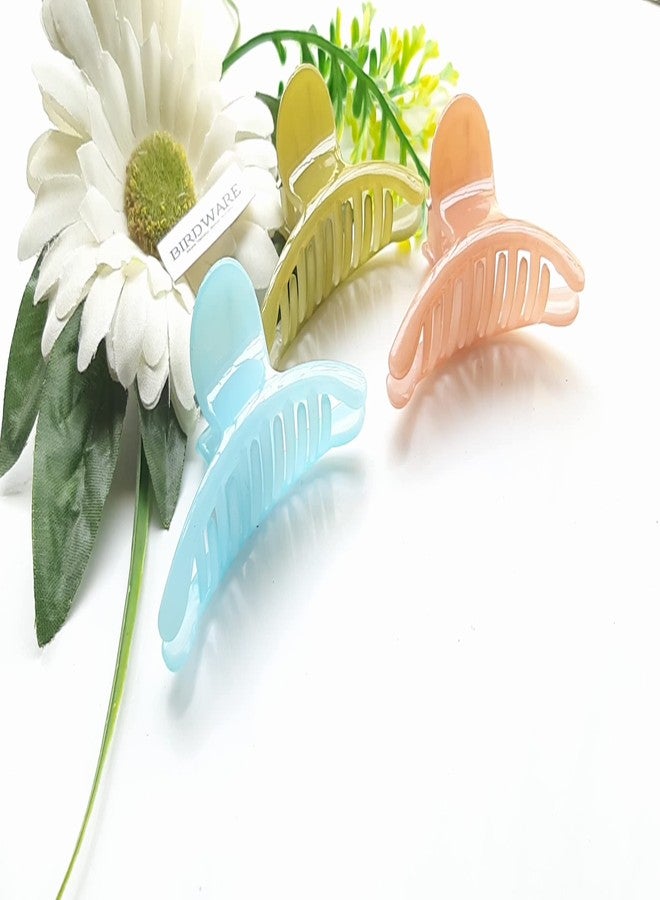 بيردوير مشابك شعر على شكل فراشة من بيردوير، متوسطة الحجم، متعددة الألوان، مصنوعة من مادة الأكريليك المستوردة، مزينة بأحجار، للنساء (عبوة من 6 قطع) | مشابك شعر (متعددة الألوان). - Image 2