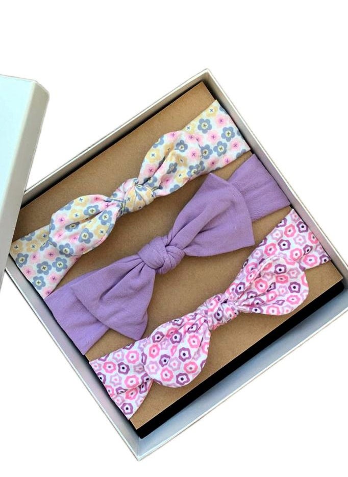 The Girl Cap The Girl Cap Elastic Baby Headband Stretchable Cotton Assorted Hairbands Hair Accessories for Baby - Multicolor - 3PCS  - Image 1