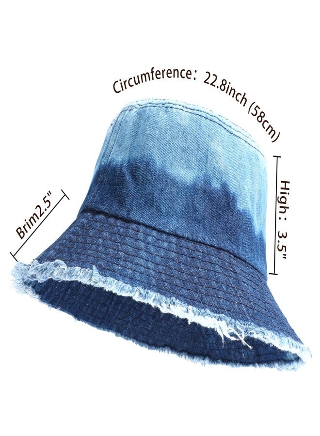 WOWOGO Denim Bucket Hat for Women Men Large Summer Cap for Beach Travel Fishing - Image 4