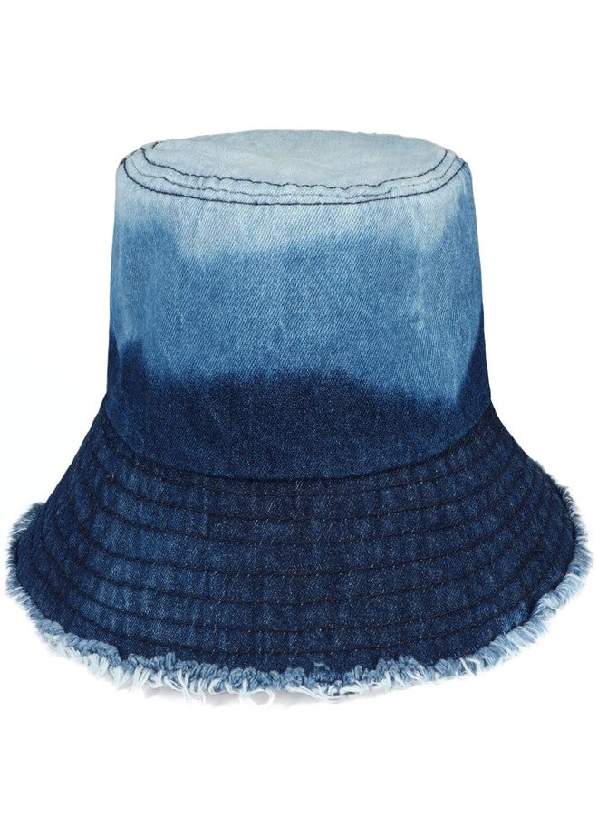 WOWOGO Denim Bucket Hat for Women Men Large Summer Cap for Beach Travel Fishing - Image 1
