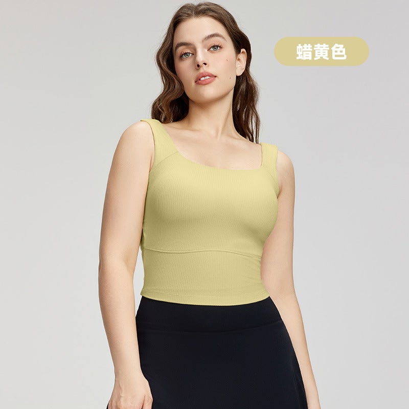 Fitness Vest Women'S Belt Chest Pad Slimming Sling Inner Breasts Covering Sports Breathable Chubby Girl Plus Size Yoga Top - Image 1