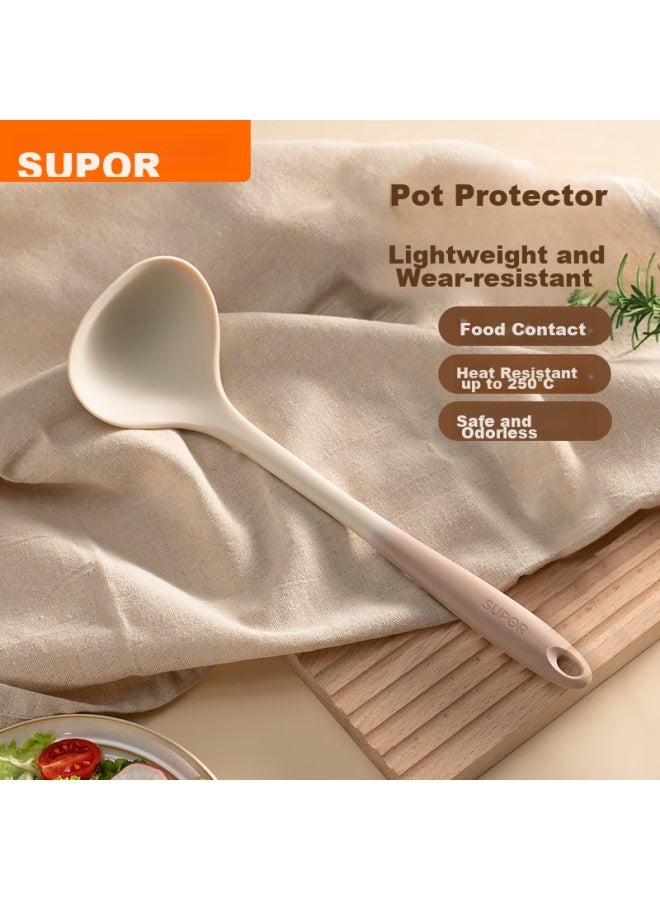 SUPOR Supor Silicone Soup Ladle, Large Size, Food-grade, Non-stick, Suitable For Wok, Frying Pan, Flat Bottom Pan, Soup Pot, Hot Pot, Heat-resistant Kitchen Utensil  - Image 1