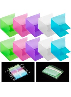 ANCIRS 20 Pack Portable Mask Storage Clips Folding Mask Storage Box For Convenient Mask Carrying(4 Red+ 4 Green+ 4 Blue+ 4 Purple+ 4 Transparent)  - Image 2