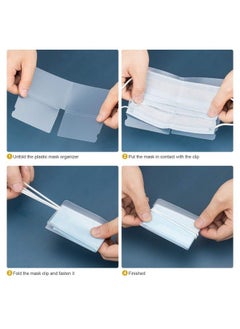ANCIRS 20 Pack Portable Mask Storage Clips Folding Mask Storage Box For Convenient Mask Carrying(4 Red+ 4 Green+ 4 Blue+ 4 Purple+ 4 Transparent)  - Image 3